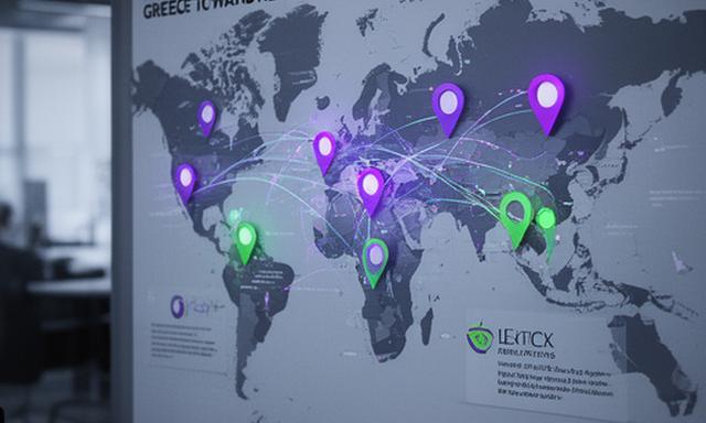 Χάρτης με σημάνσεις επέκτασης επιχειρήσεων από την Ελλάδα προς νέες αγορές